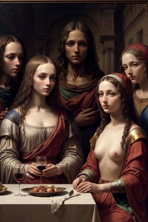 Beautiful Image And Realistic, Drinking Wine In Crystal Glasses, Accuracy In Detail AI Porn