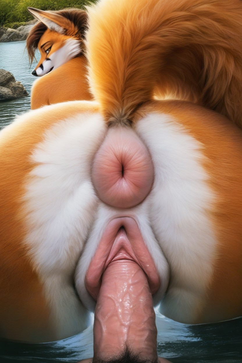 Puffy Pussy, Rim Lighting, Insanely Detailed Furry AI Porn
