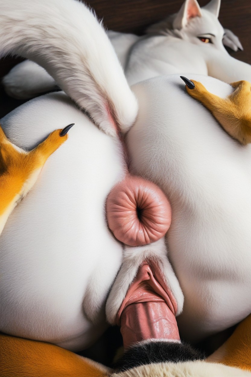 White Anus, Wide Pussy, Gigantic Cock Furry AI Porn