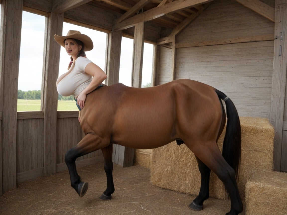 Extremely Gigantic Hyper Pussy Hyper_horsepussy Hyper_ Puffy Horseanus Female_ Horsecentaur, 둥근 엉덩이, Looking Back At Rapid Growing PussyAI 포르노