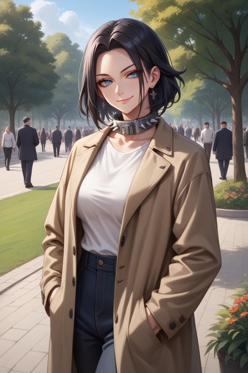 Undressing, Spiked Hair, Coat Hentai AI Porn