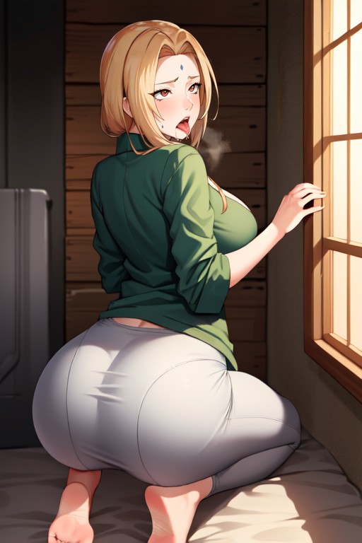 Messy Room, Feet Are Resting On Floor Of Room, Ahegao Hentai AI Porn