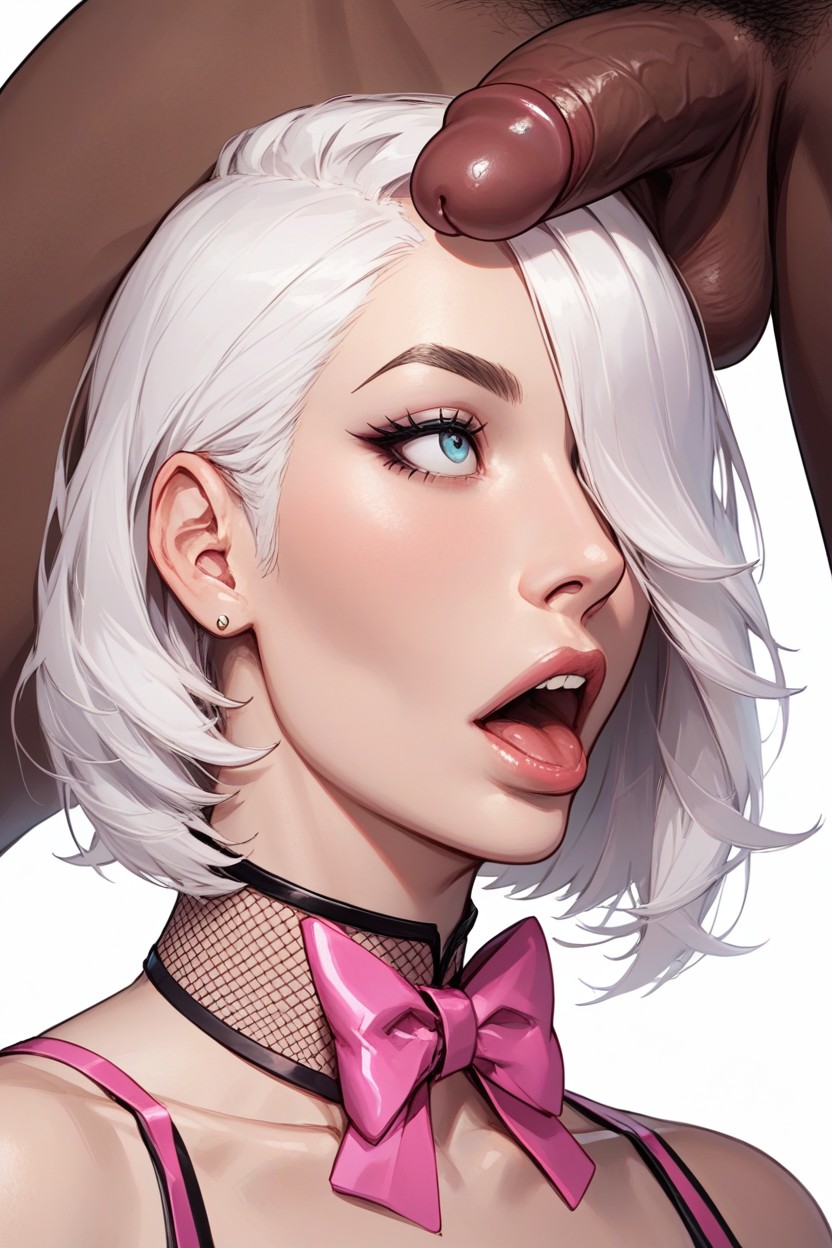 Looking Upwards, Sweaty, Bobcut AI Porn