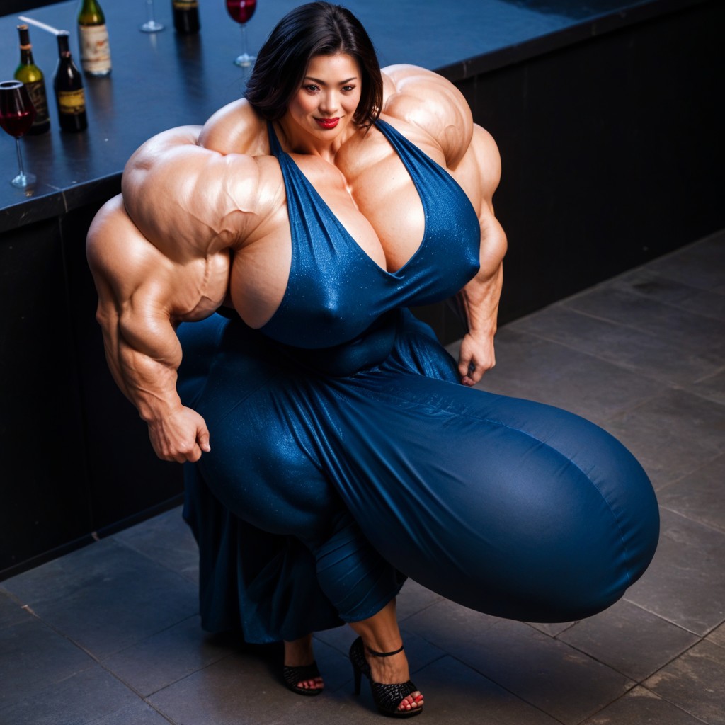 Growth, Hyper Gigant Muscles, Hyper Massive Testicles Shemale AI Porn