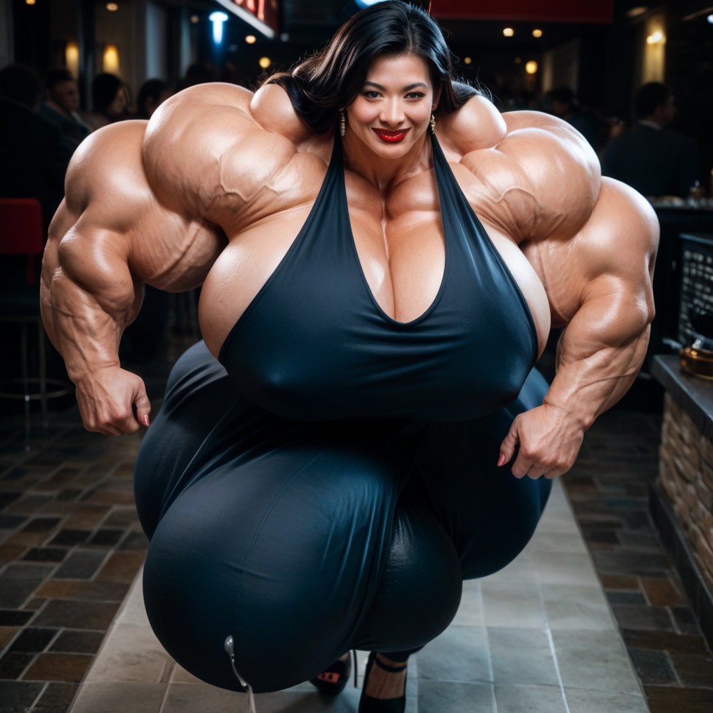 Pre Cum, Hyper Huge Massive Muscles, Hyper Massive Penis Shemale AI Porn