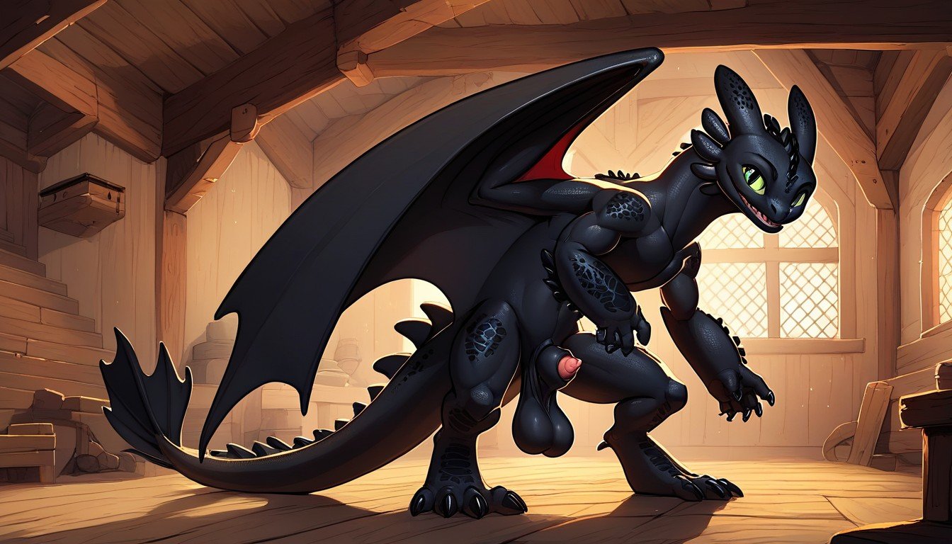 Night Fury, Beast, Toothless ИИ гей порно