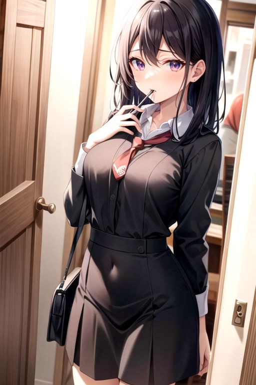 Kyouyama Kazusa, School Uniform, Mouth Agape AI Gay Porn
