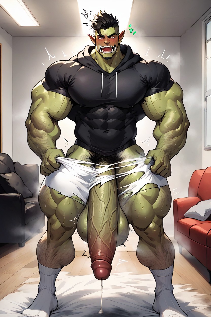 Living Room, Pectoral Growth, Testicle Growth AI Gay Porn