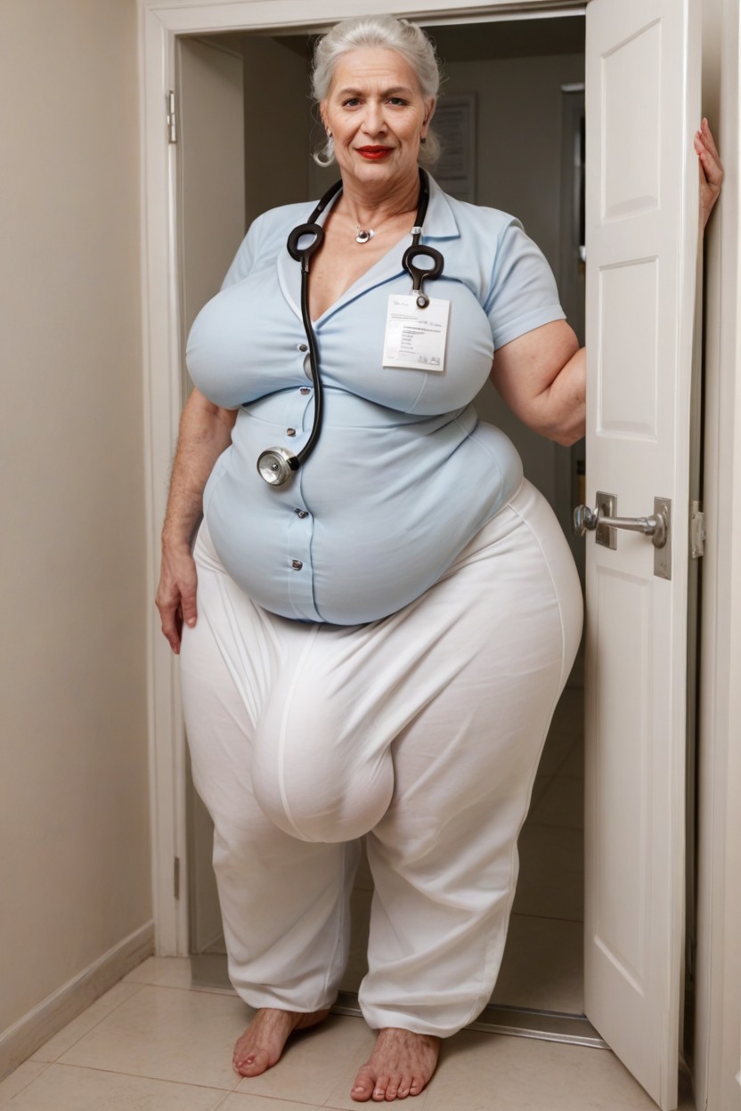 Long Length, Hair Bun, Obese Shemale AI Porn