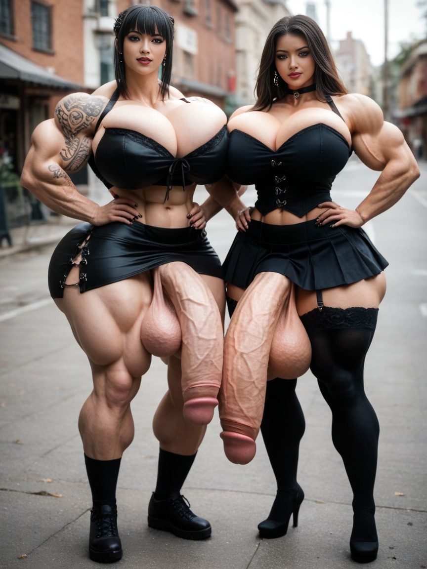 Hyper Girth Futa Cock, Full Body, Giant Biceps AI Porn