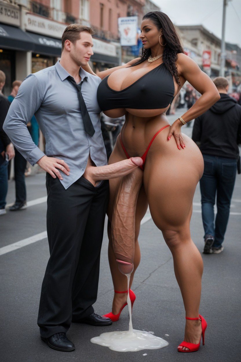 Extreme Hyper Cock, Woman Is Way Taller Than Man, Giant Bbl Pornografia de IA