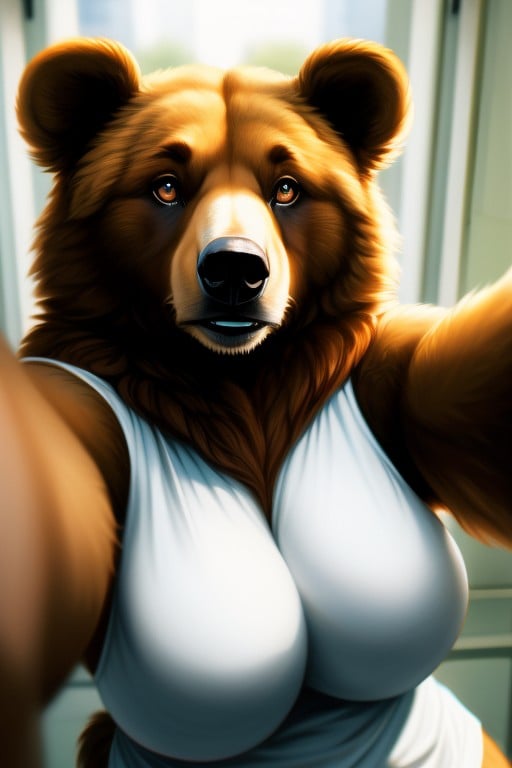 Selfie, Bear, Massive Breast Furry AI Porn