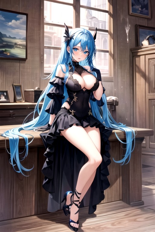 Long Blue Hair, Legs Spread Dripping With CumAI黃片