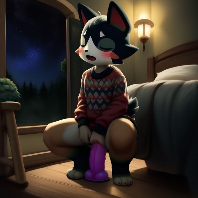 Night, Sweater, PussyPorno AI Furry