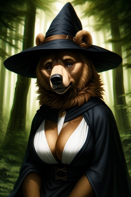 Bruja, Oso, BosquePorno AI Furry