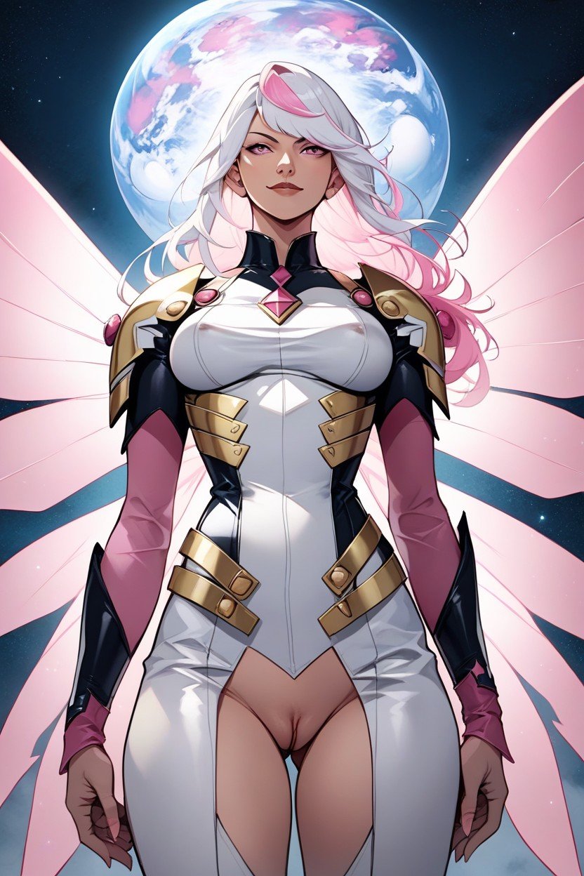 Pink Aura Of Power, 正面视图, Exposed BreastsAI黄片