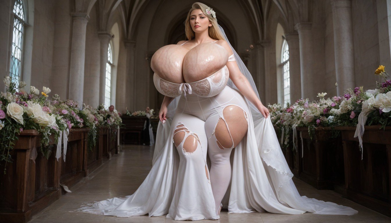 Man Gigantic Cock, Extremely Large Ass, Wedding Dress AI Porn