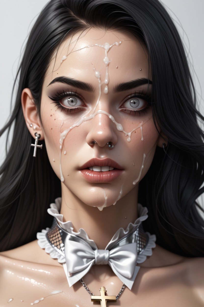 Silver Latex Collar, Dark Eyebags, Mikaela BanesAI黃片