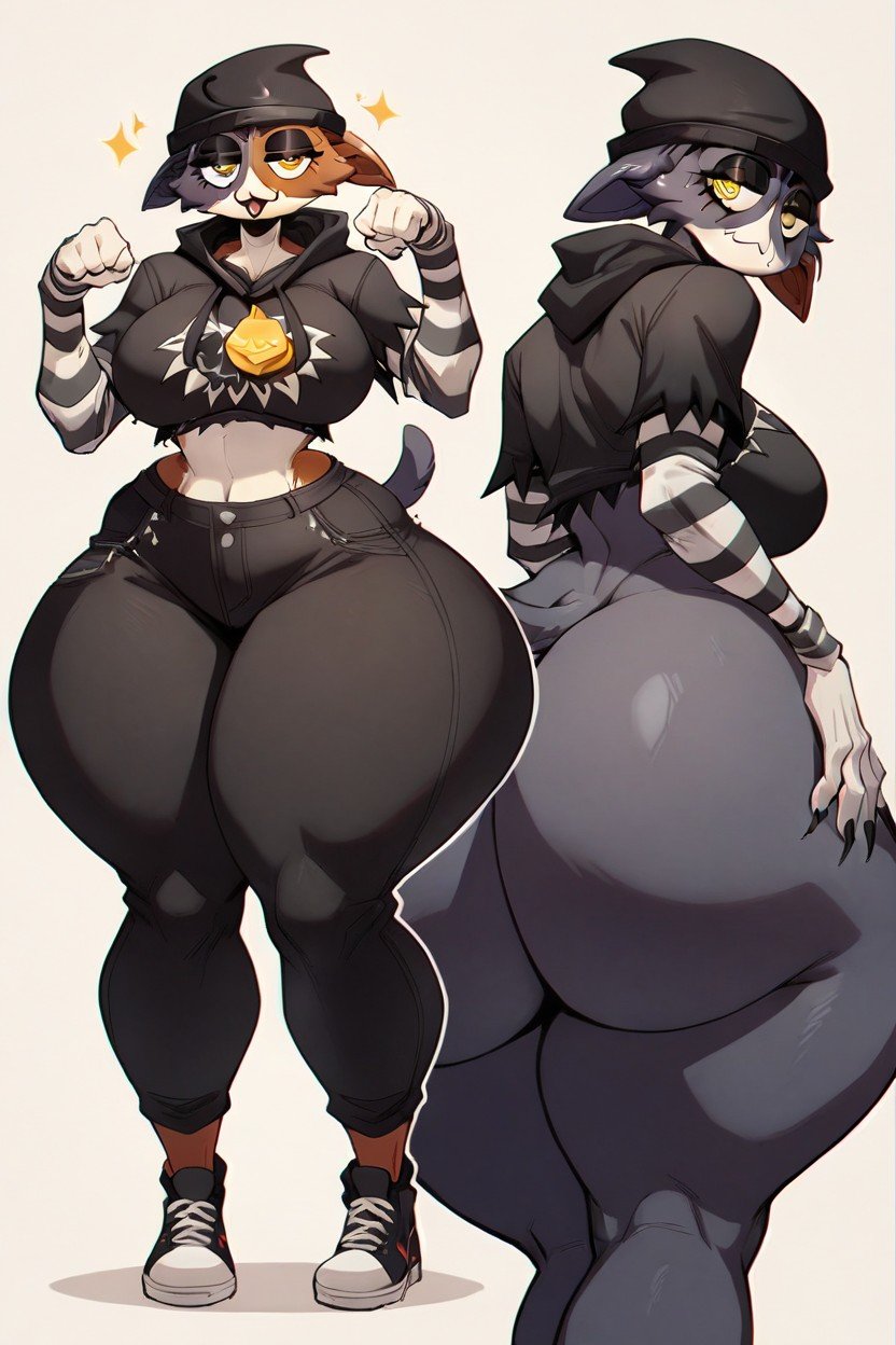 Fat, Meow Skulls Furry From Fortnite, Multiple Views Furry AI Porn