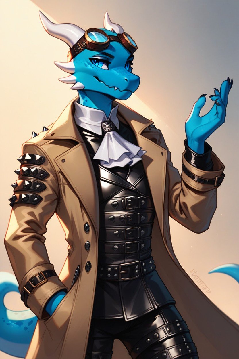 Horns, Scalie, AscotFurry KI Porno