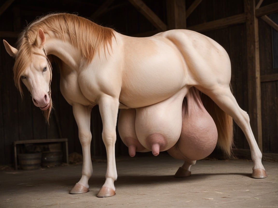 Body, Extremely Futanari With Hyper Massive Pony Cock, Hyper Balls Body Hyper Teats Mare Pornografia de IA