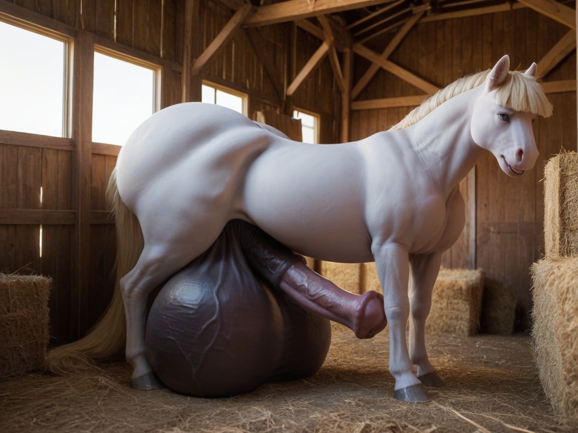 Barn, Massive Balls, Human Femaleextremely Hyper Massive Thick Long Pony CockニューハーフAIポルノ