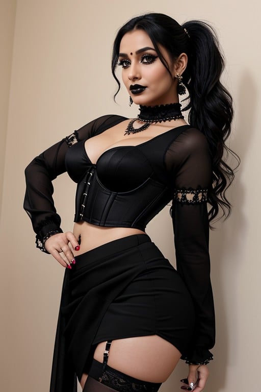 Front View, Hands On Hips, Traditionalconservativegoth AI Porn