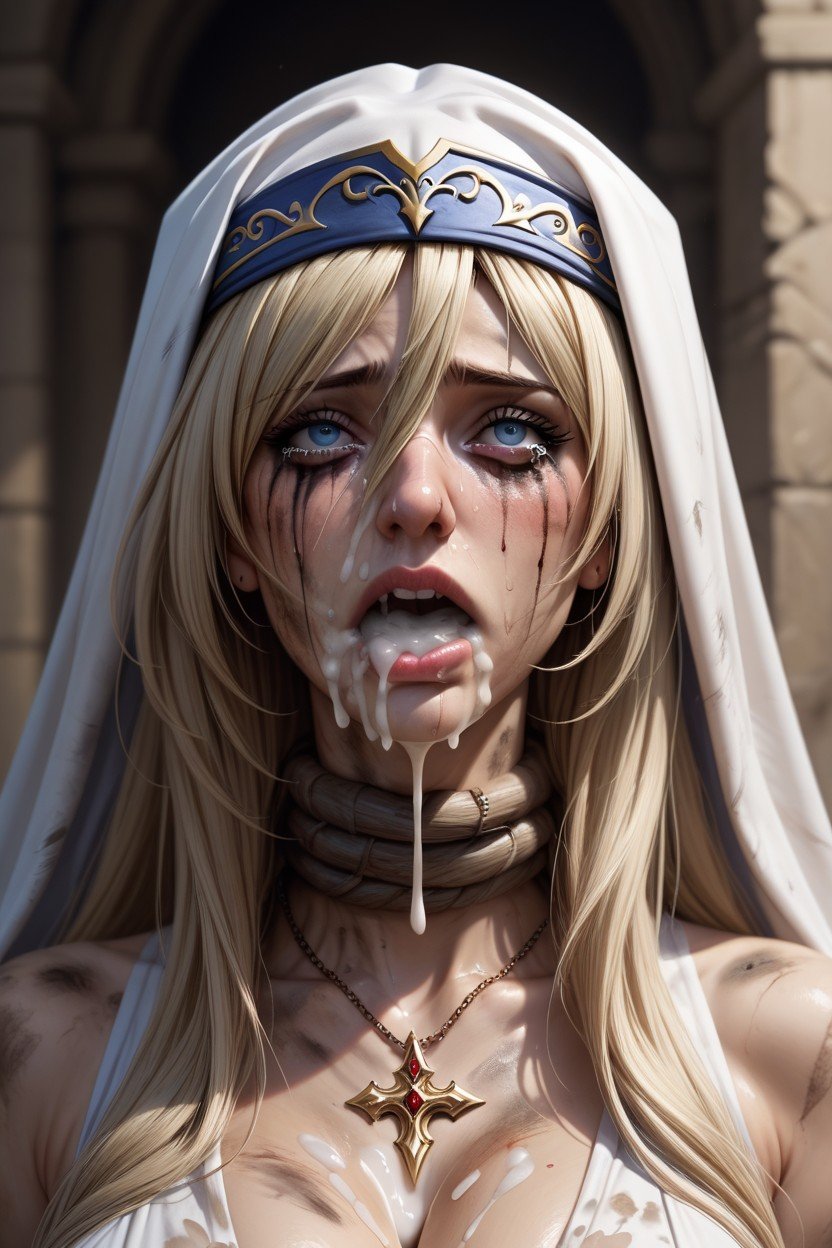 Sword Maiden From Goblin Slayer, Cum On Her Face, Runny Nose Hentai IA pornografia