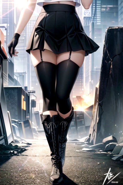 Skirt, Boots, Full Body AI Porn