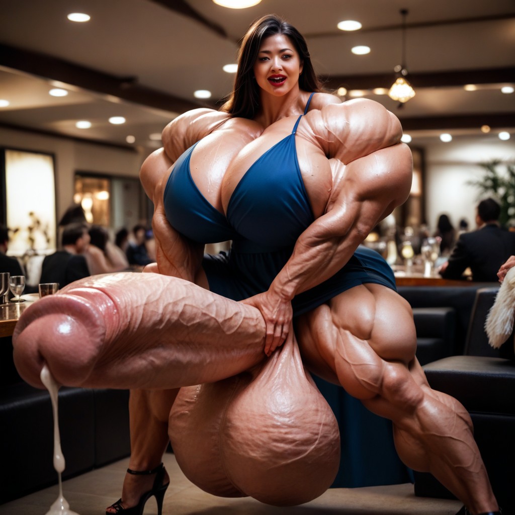 Muscular, Hyper Gigant Muscles, Masturbation Shemale AI Porn