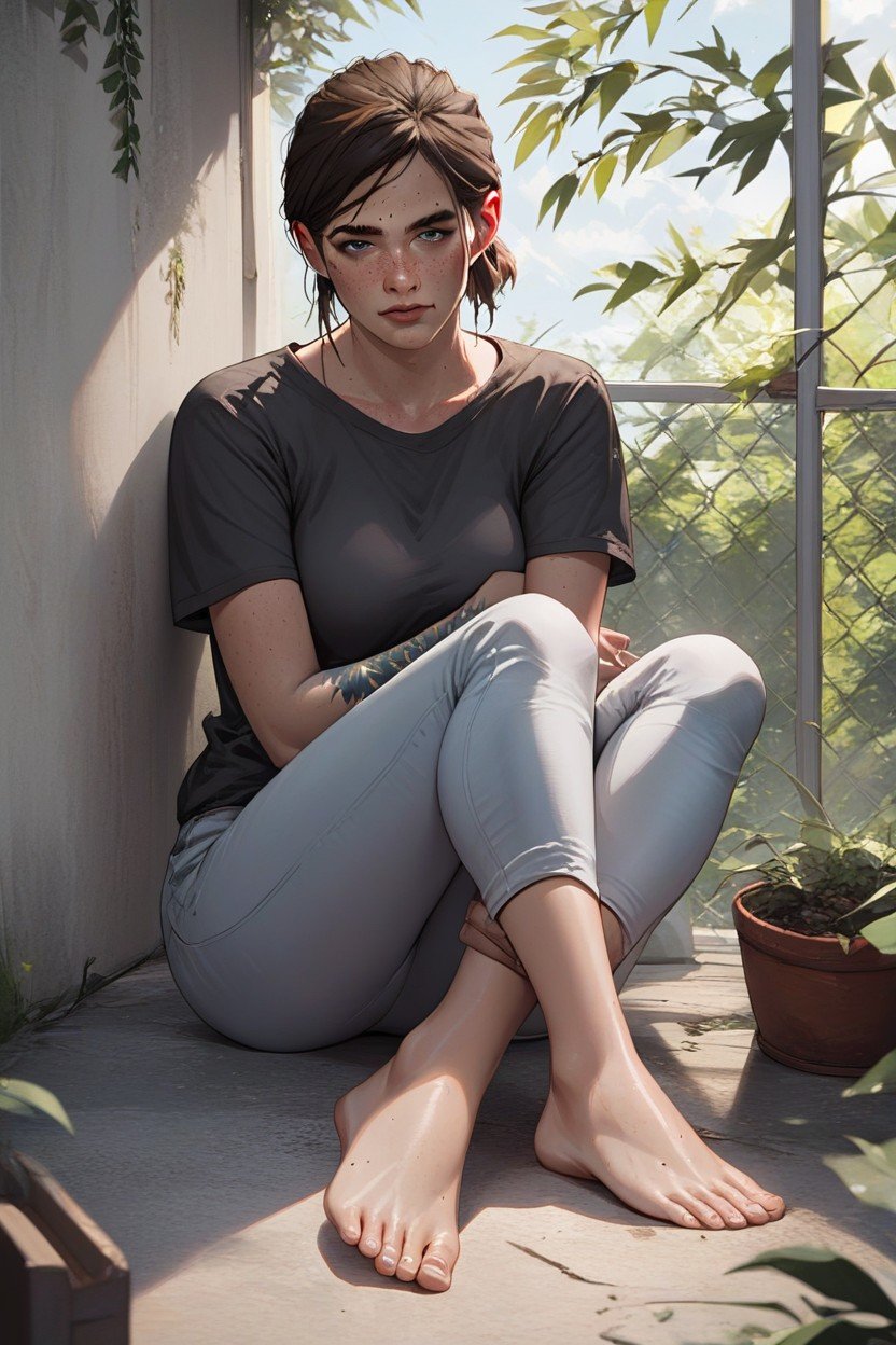 Ellie, Feet, The Last Of Us Pornografia peluda com IA