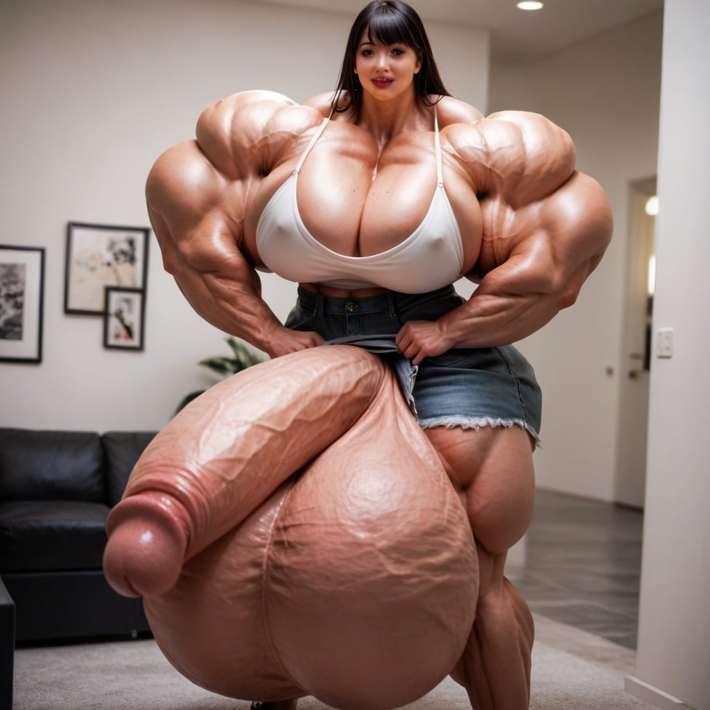 Hyper Gigantic Muscles Japanese Woman, Hyper Giant Muscles, Massive Muscles Shemale AI Porn