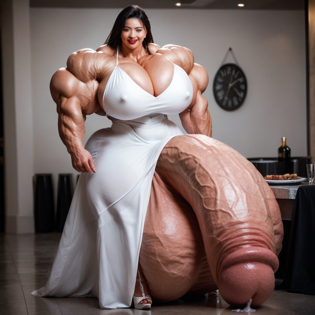 Hyper Huge Testicles, Hyper Huge Muscles, Hyper Gigantic Penis Shemale AI Porn