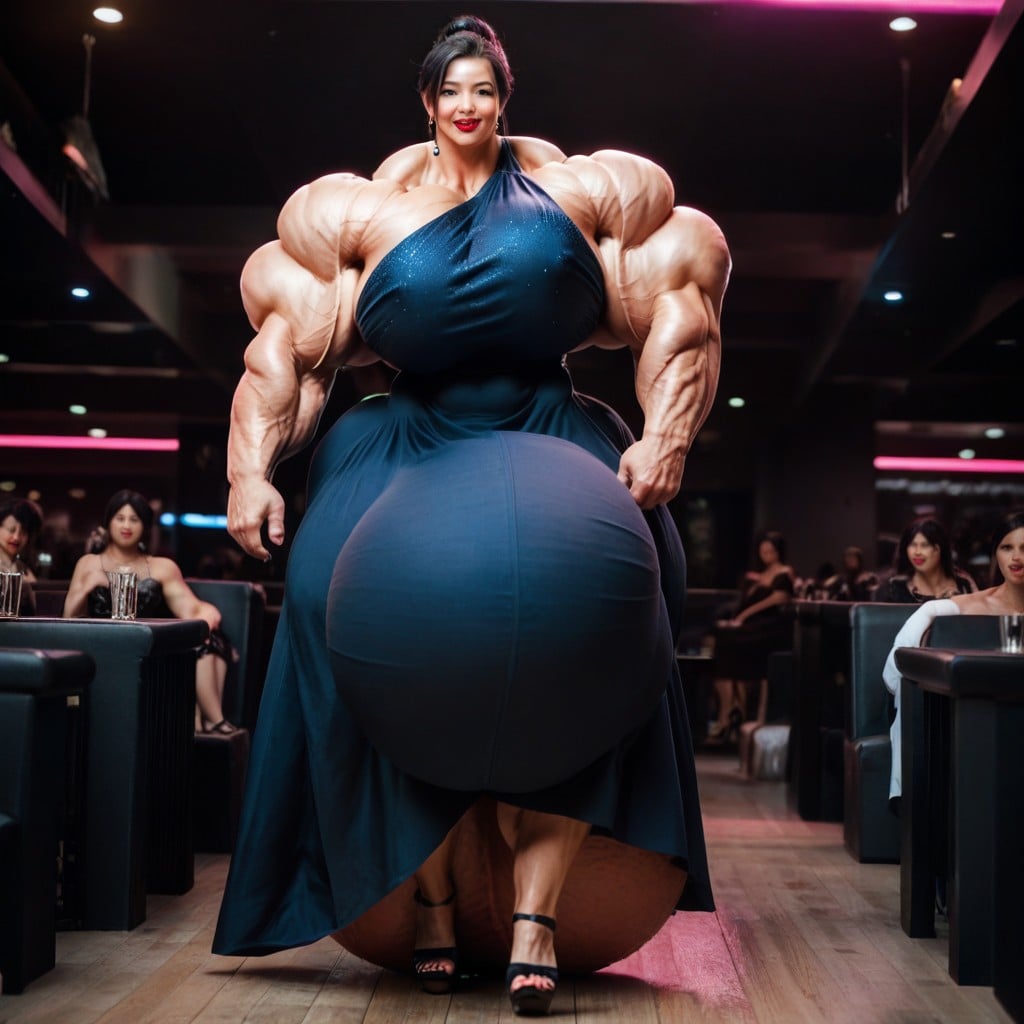 Hyper Gigantic Muscles, Nightclub, Hyper Gigantic Muscles Japanese Woman Shemale AI Porn
