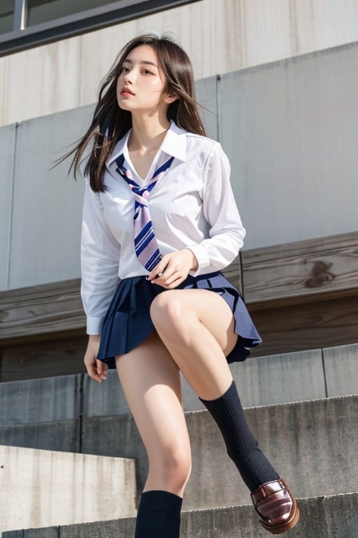 Full Body, 18, School Uniform Shemale AI Porn