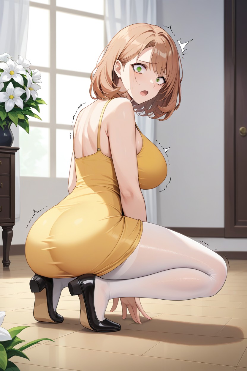 Transformation Starts, Green Eyes, Dress Unzipping And Ripping Hentai AI Porn
