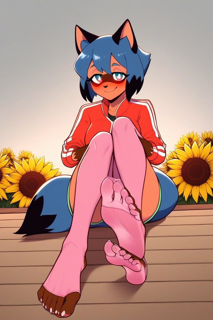 Sunflower Field, Sketch, Toes Furry AI Porn