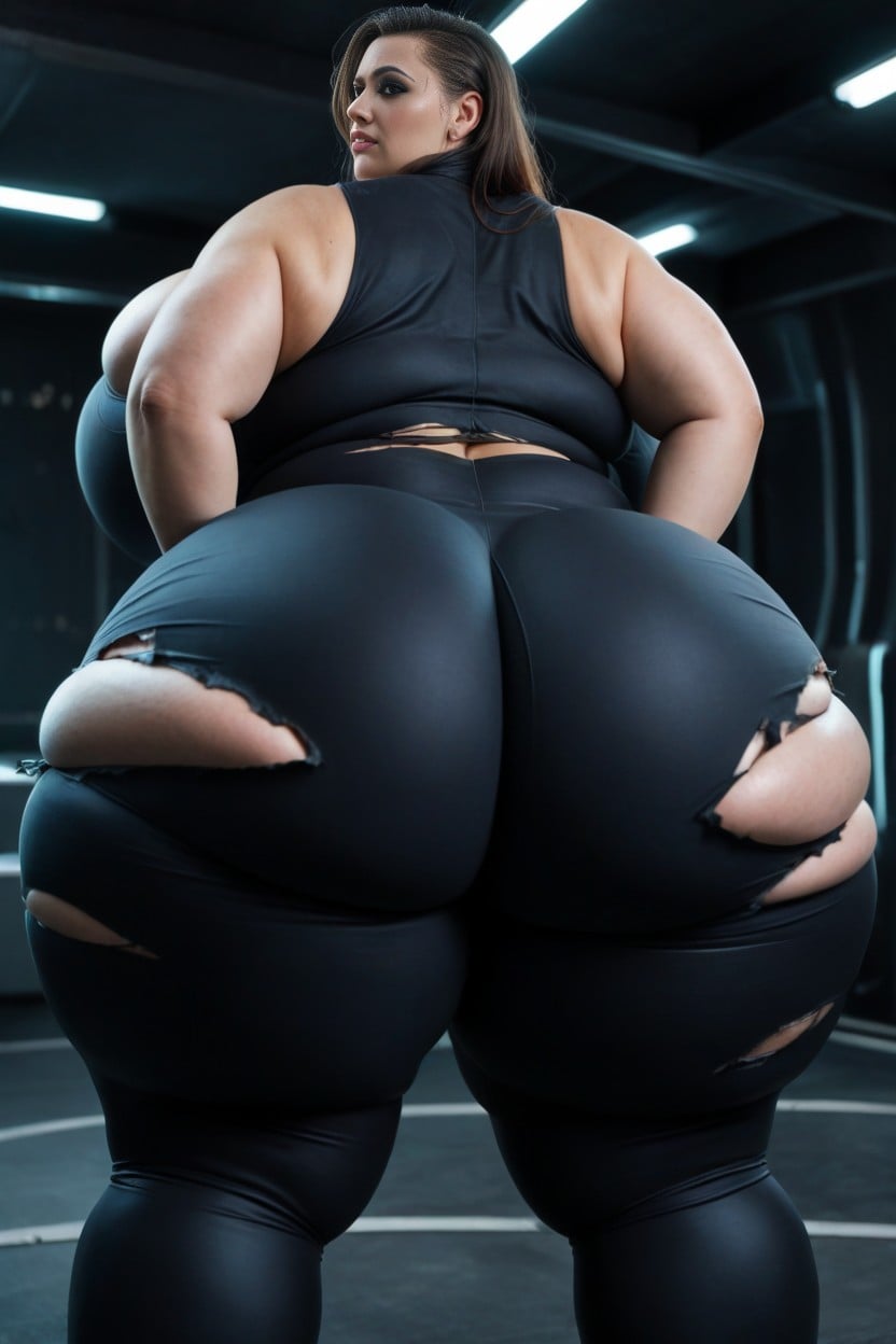 Tearing Clothes Off Body, Techbodysuit, View From Behind AI Porn