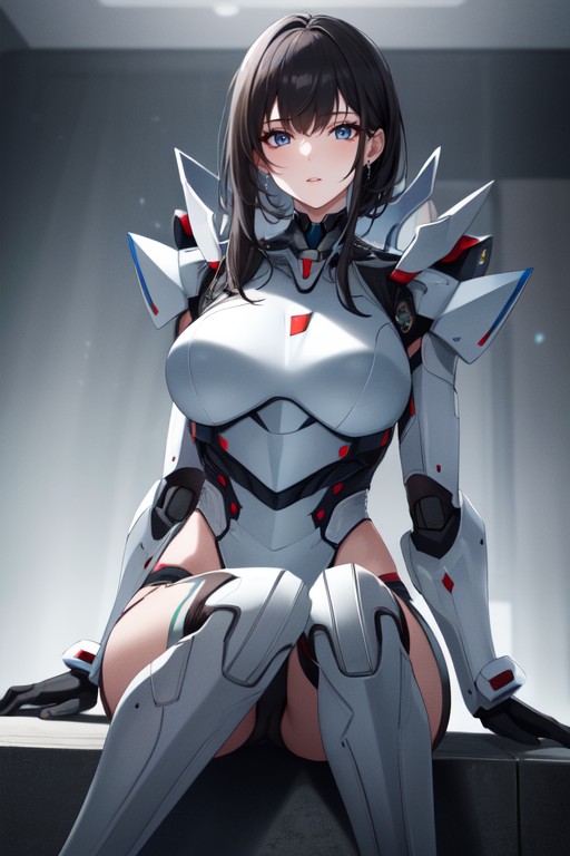 Robot Armor, Black Hair, Pubic Hair AI Porn