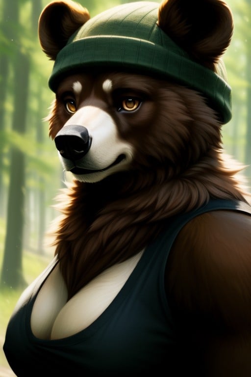 Oso, Gorro, Pechos MasivosPorno AI Furry