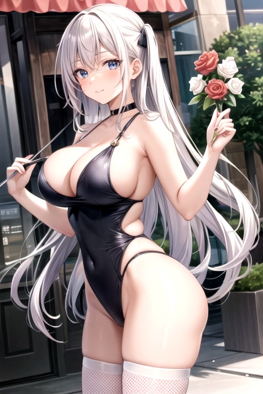 Sling Shot Swimsuit, Long Hair, Round Ass Hentai AI Porn