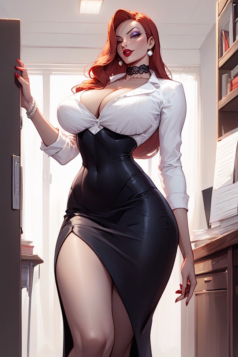 Jessica Rabbit, Sexy, White BlouseAIポルノ