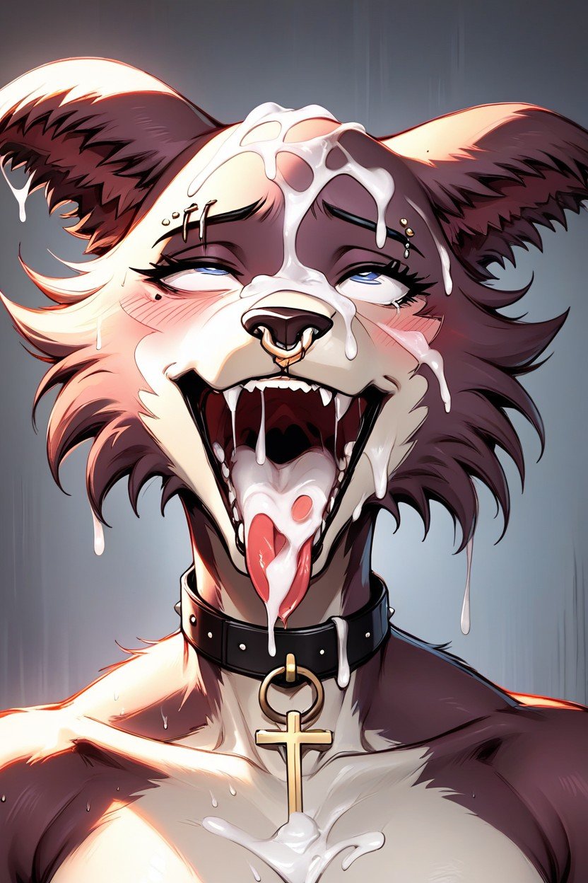 Cum Leaking Out Of Mouth, Excessive Cum, SweatyPorno AI Furry