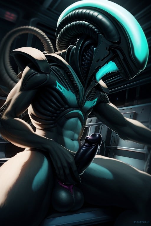 The Queens Futanari Xenomorph Penis Having The Size And Shape Of A And The Knot Of A Dogs, Sexy Hermaphrodite Xenomorph Queen With Huge Penis And Huge Balls, The Futanari Xenomorph Queen Is Roughly Fucking Imp Form MidnaファーリーAIポルノ