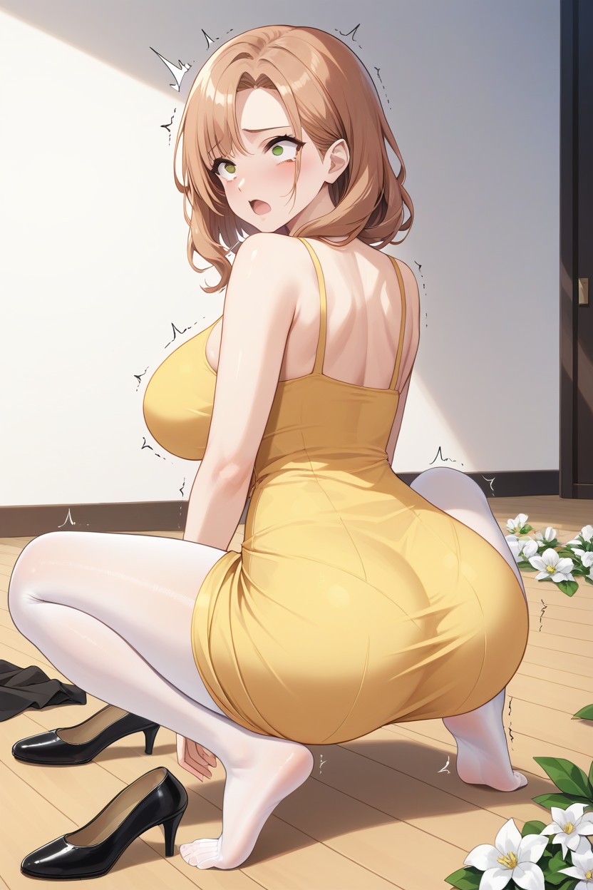 Pretty Feet And Legs, Grabbing Hugging Her Sides In Pain, Face Hentai AI Porn
