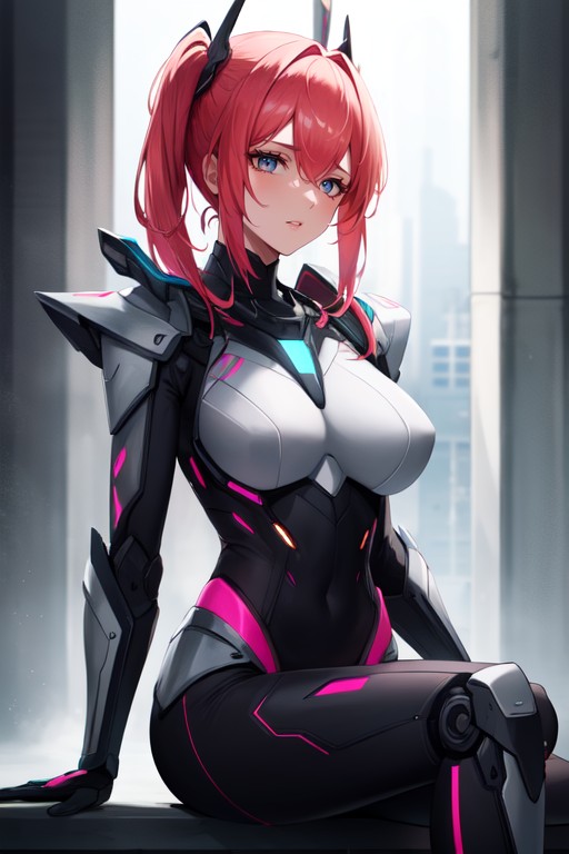 1 Person, Pink Hair, Robot Armor AI Porn