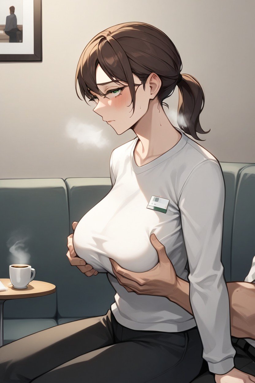 Doctors Hands Groping Her Tits, Ultra Detailed, Close Up View She Is Lifting Her Knitted SweaterAI黃片