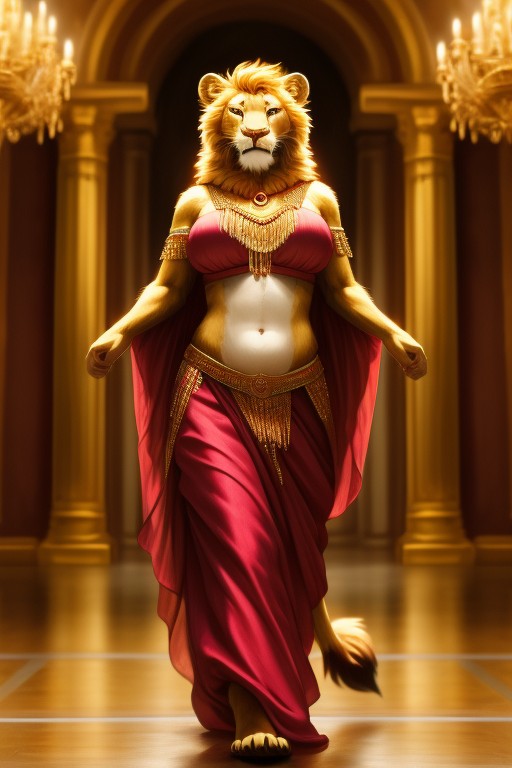 Lion, Danseuse Orientale, PalaisPorno IA Furry