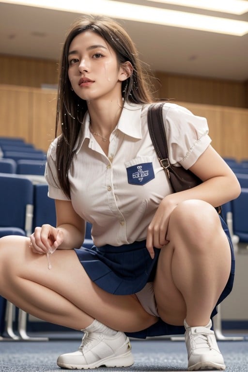 School Uniform, Bottom Up (upskirt), Creampie AI Porn