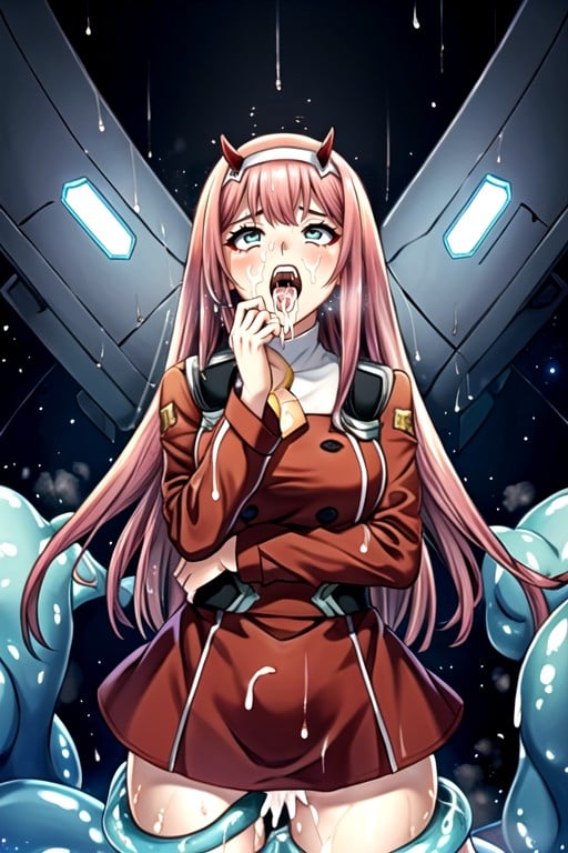 Zero-two (darling In The Franxx), Garota Slime, Nave Espacial Travesti IA Pornô